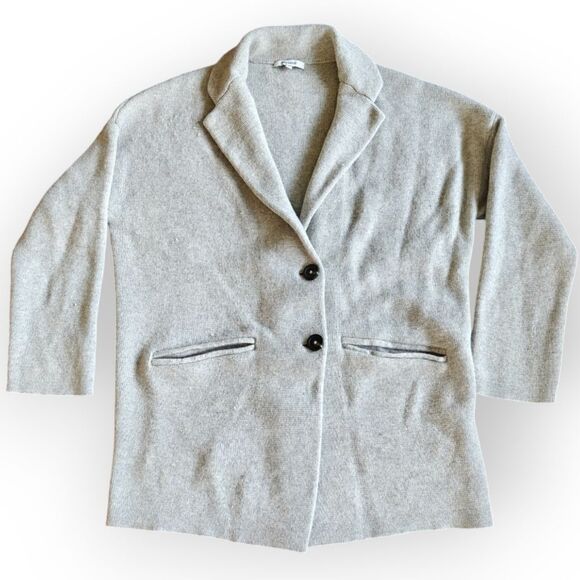Madewell 100% Merino Wool Gray Cardigan Sweater size M - Picture 2 of 6